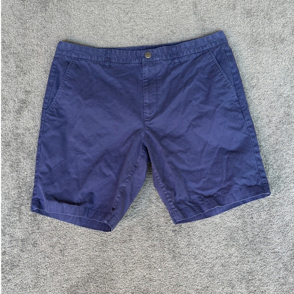 Bonobos Mens Navy Blue Chino Shorts Flat‎ Front Cotton Twill SZ 40 8 Inch Inseam